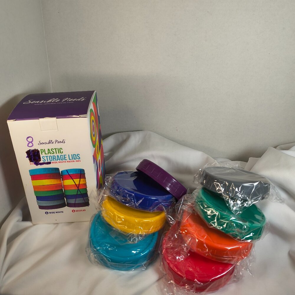 Unbranded Plastic lids for Wide Mouth Ball or Kerr Jars-8